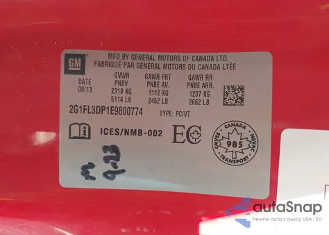 2014 Chevrolet Camaro Zl1 z USA, uszkodzony, nr VIN 2G1FL3DP1E9800774